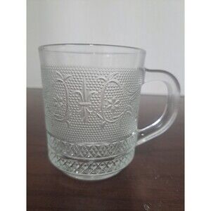 Vintage KIG Trellis Sandwich Glass Mug